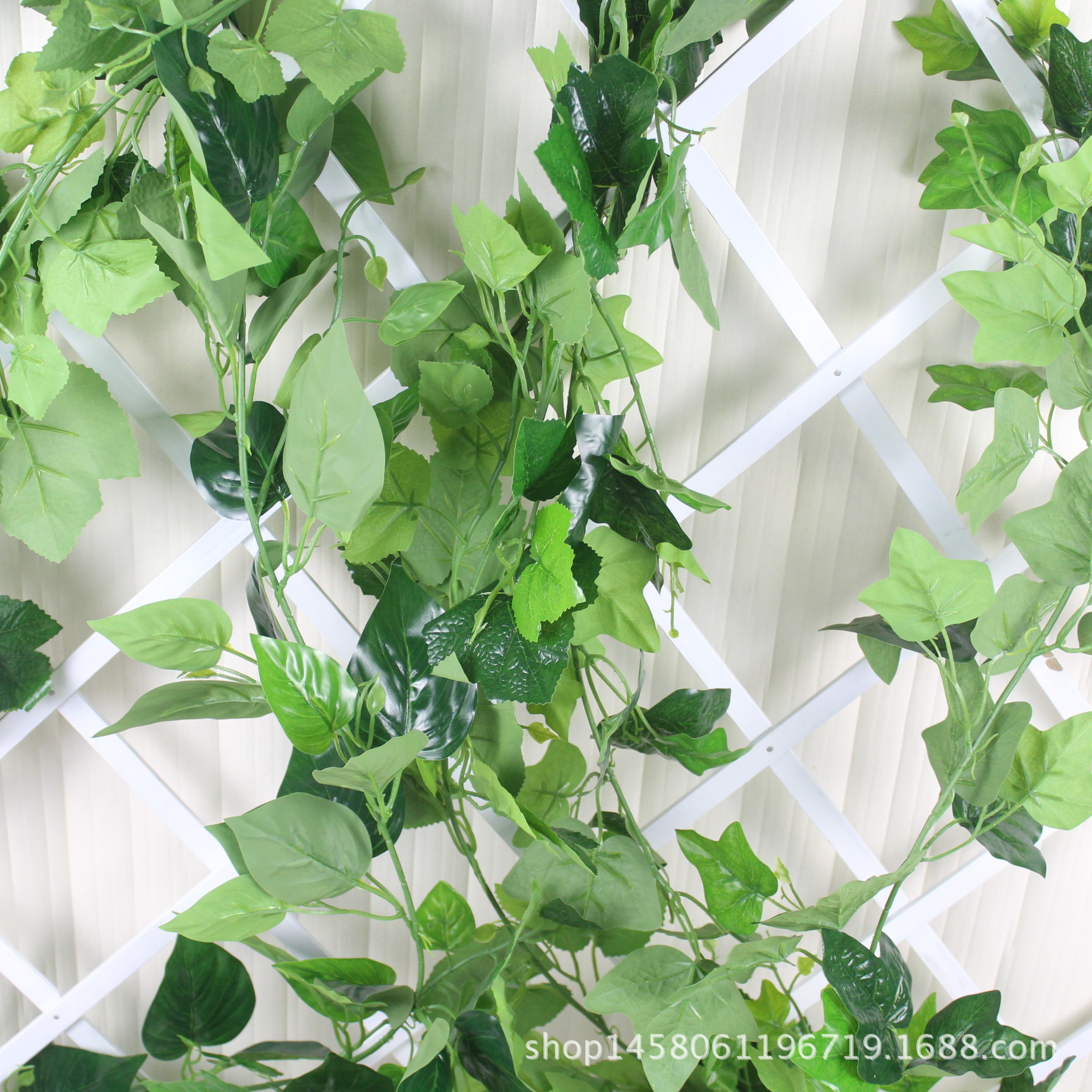 Simulated rubber, green ivy leaves, simulated vine, artificial leaves wholesale, artificial flowers for ceiling decoration, green vine, simulated climbing ivy pic 2