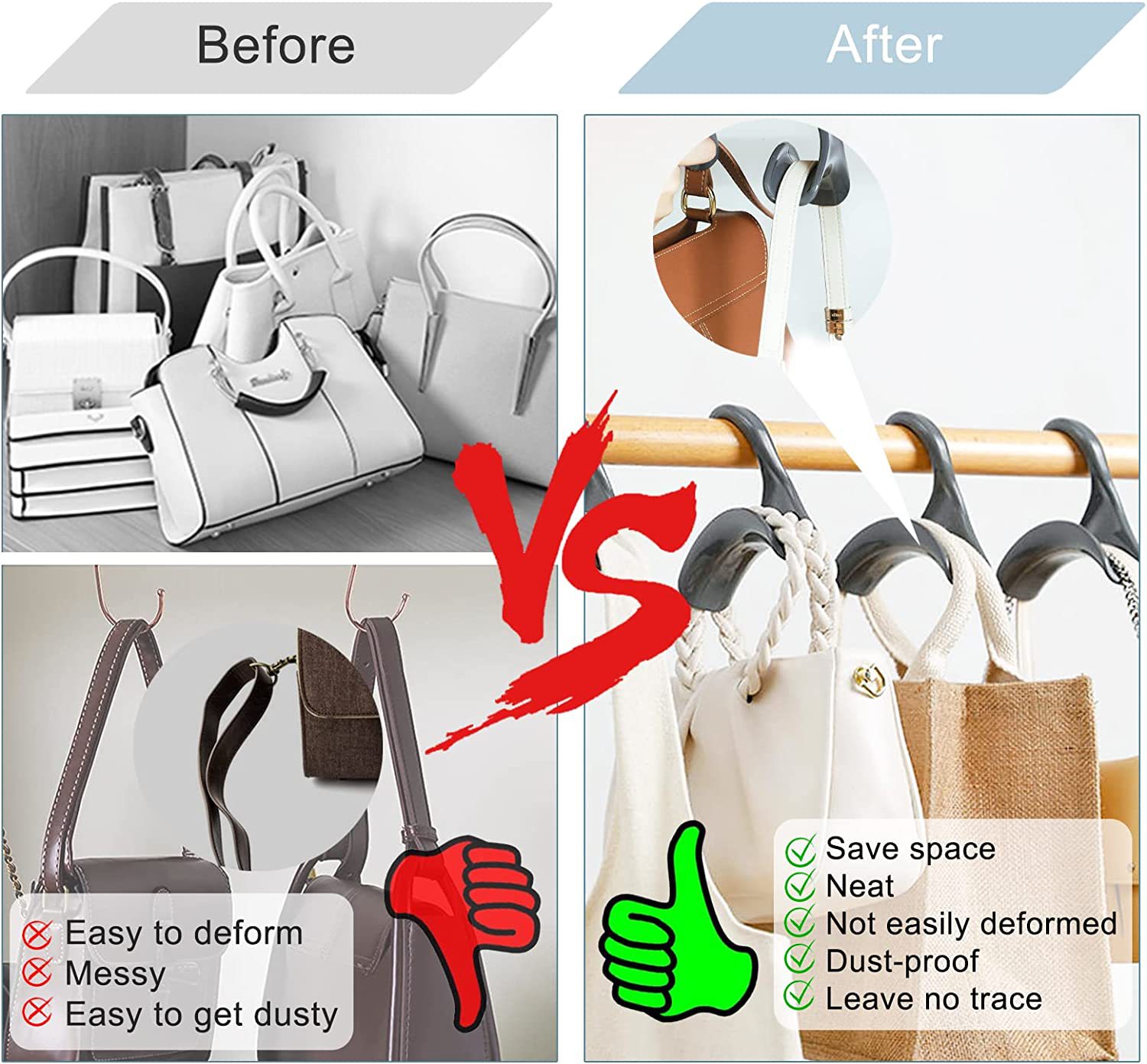 Nordic creative bag hooks, arched hanging bags, ties, scarves, hat racks, multi-functional hooks, hanging racks, wardrobe storage pic 6