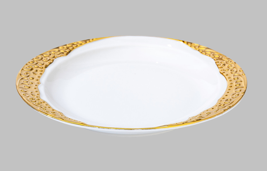 Light luxury ceramic tableware set, high-end gold-plated plates with gold edges, wholesale pic 7