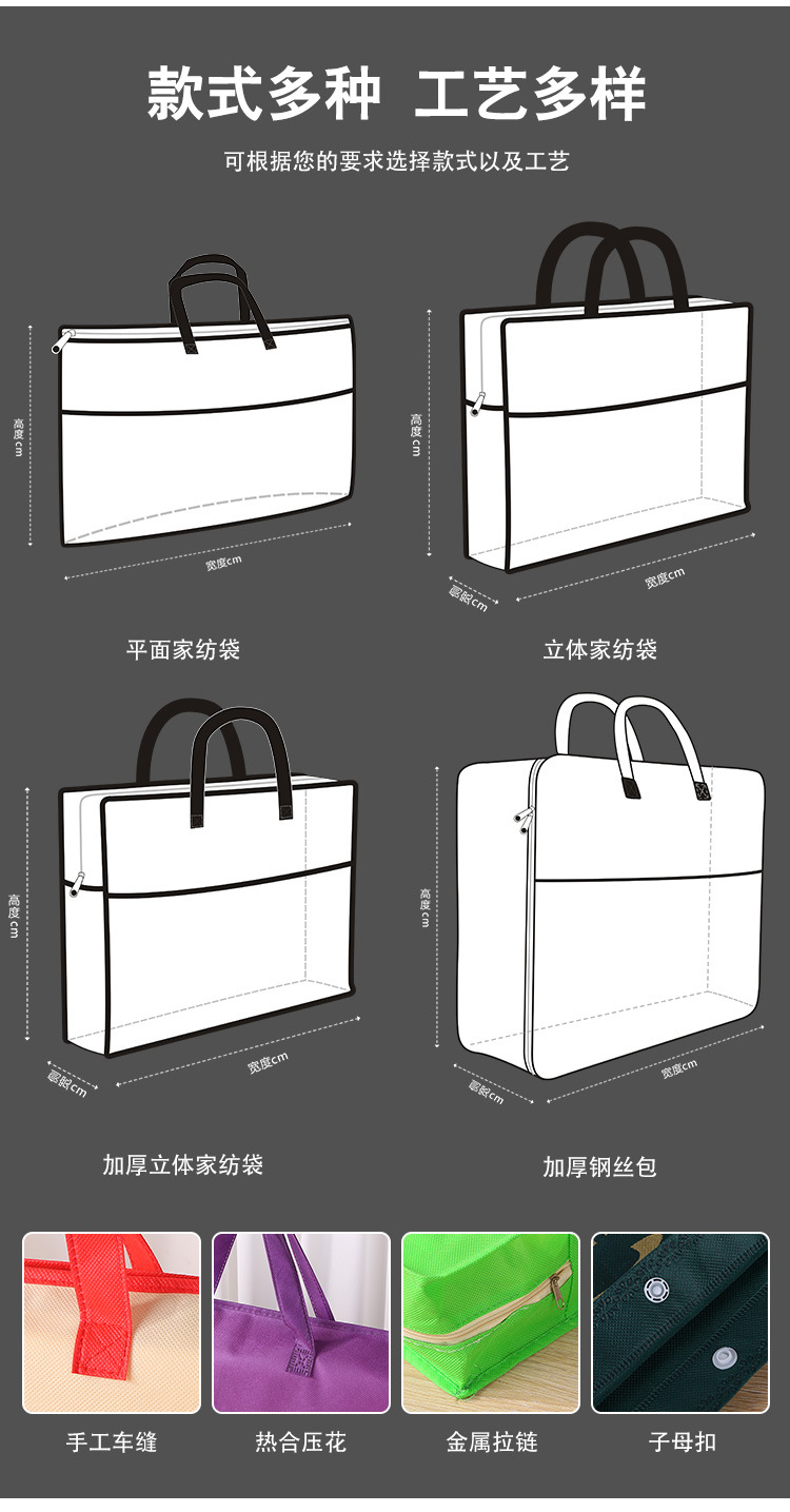Non-woven fabric home textile zipper bags, transparent PVC non-woven fabric bags wholesale, quilt packaging bags customized - printing factory pic 5