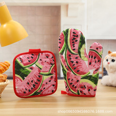 Best-selling Japanese-style apron for home kitchen, waterproof and oil-resistant, cute Korean-style Nordic-style heat-resistant microwave three-piece set pic 6