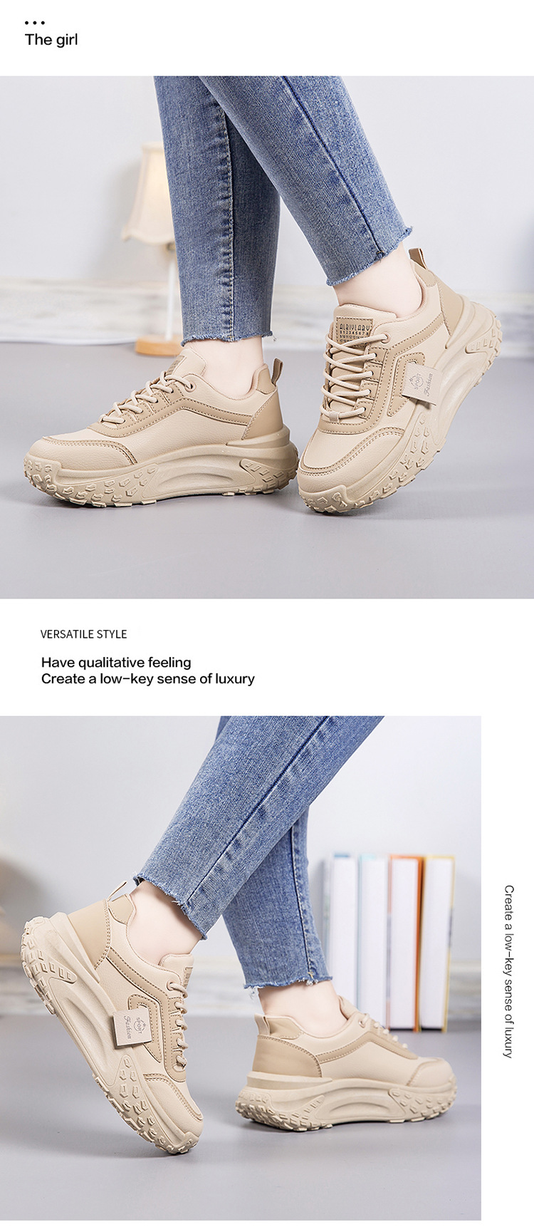 爆款老爹鞋女春秋季百搭厚底2024新款网红休闲运动女鞋学生跑步鞋详情14