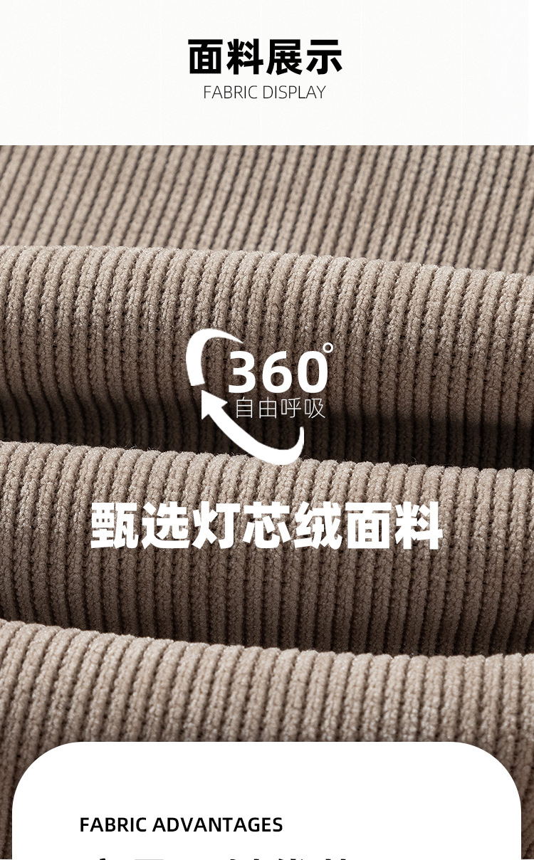 休闲裤男士秋冬新款宽松大码束脚灯芯绒卫裤潮流韩版垂感运动裤男详情19