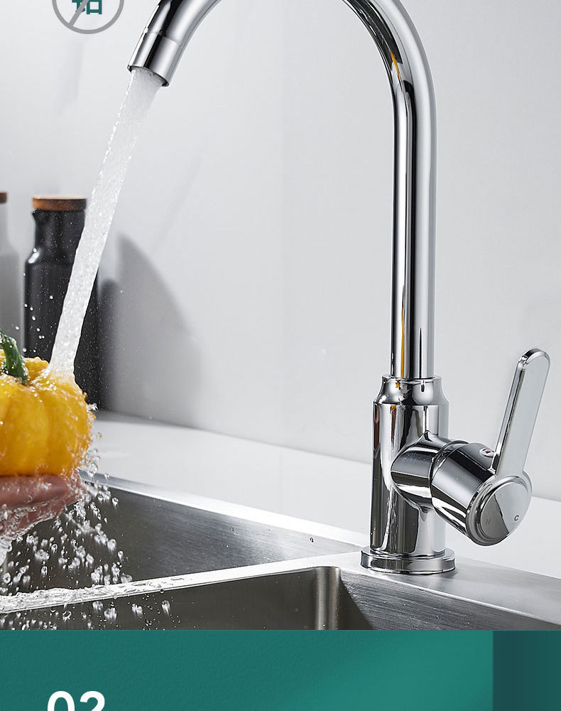 304 stainless steel kitchen hot and cold water faucets, splash-proof sink, sink, sink, rotary single cooling pic 7