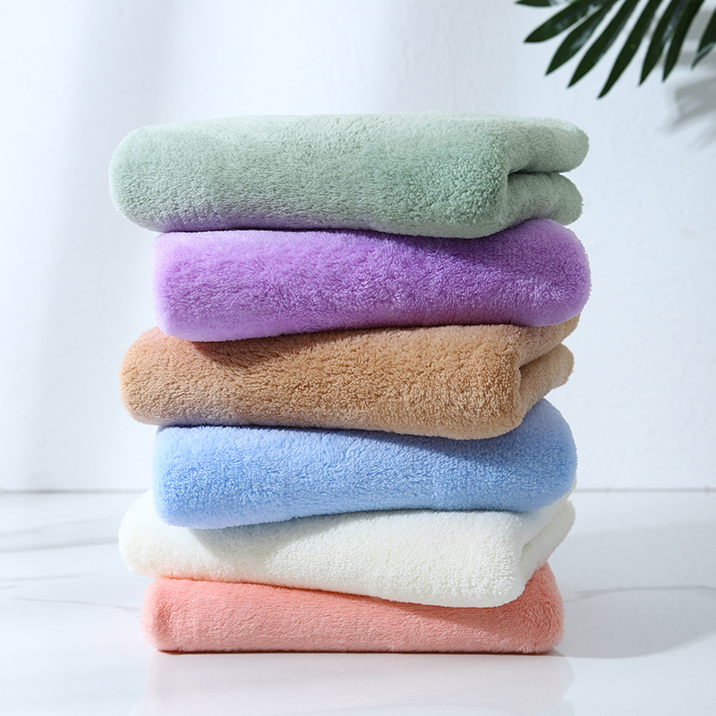 Thickened coral fleece towel, soft and absorbent, five-pack household adult face towel, gift towel logo pic 6