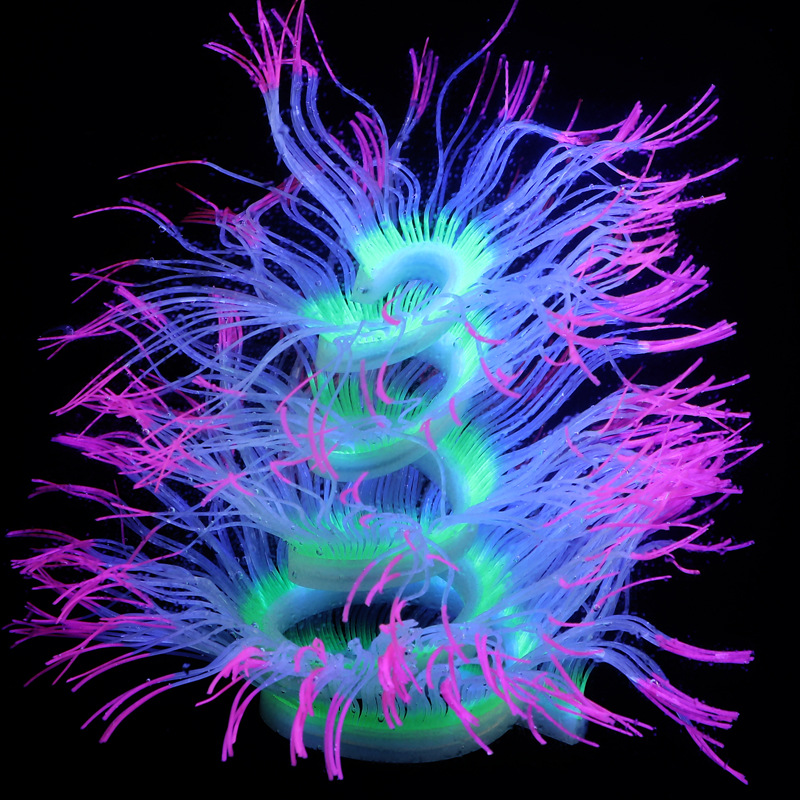 Aquarium fish tank landscape decoration silicone artificial plant soft coral landscape sea anemone 100cm long pic 20