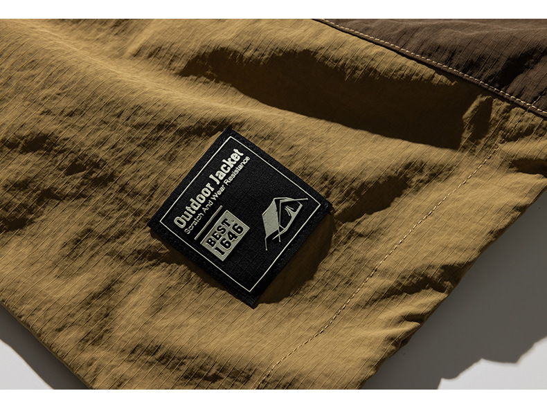 美式工装短袖t恤男士夏季大码潮牌立领拉链体恤半袖男详情20