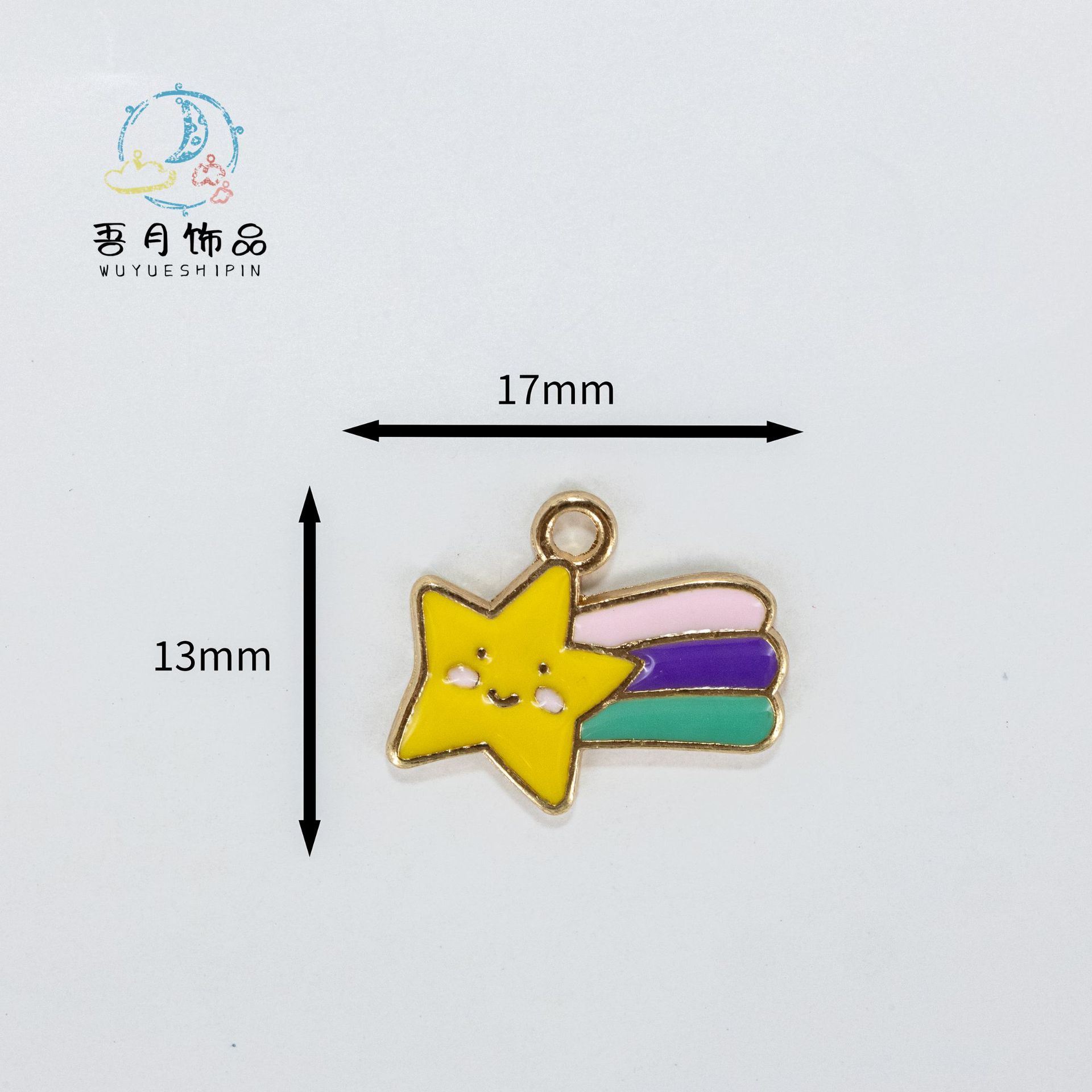 彩虹滴油合金饰品配件项链手链耳环耳饰手工diy材料义乌批发厂家详情4