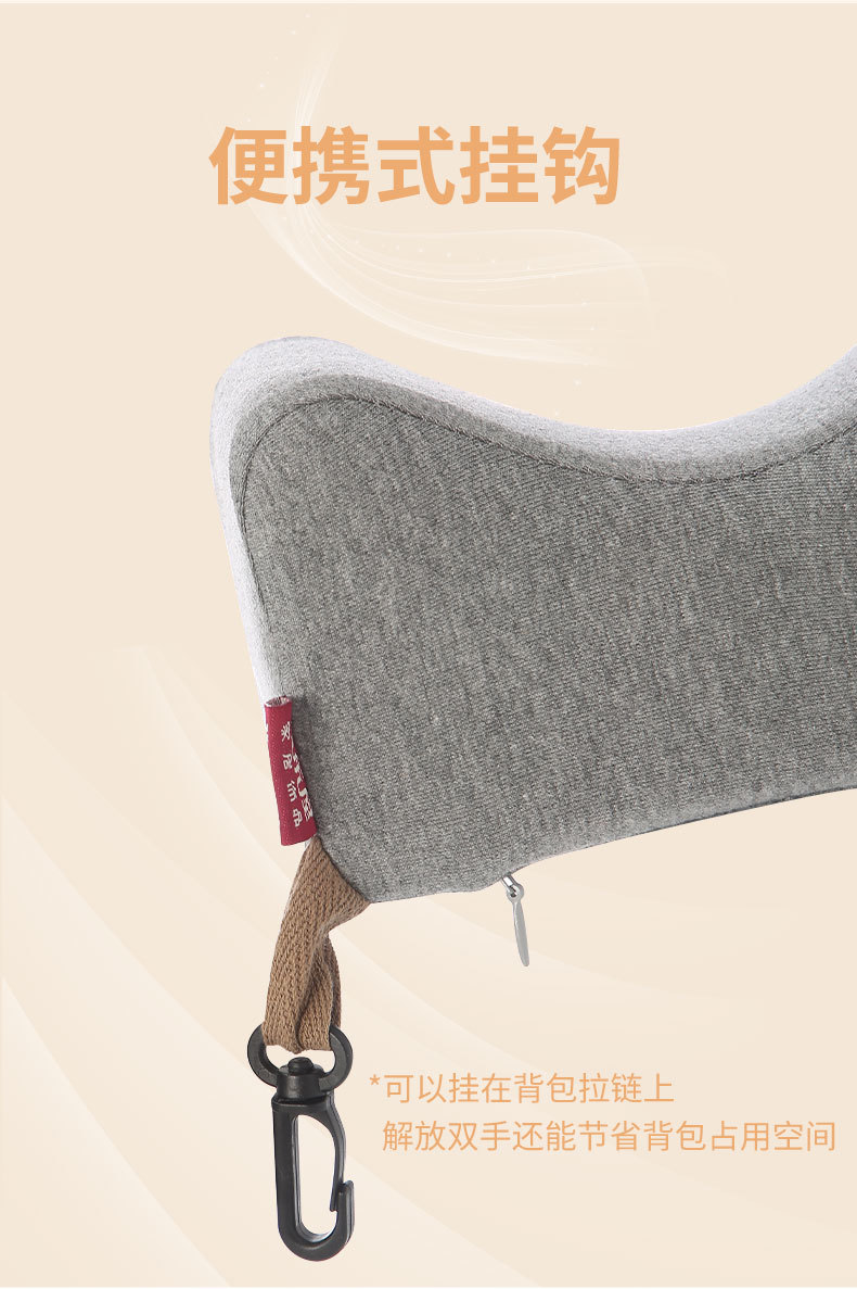 Solid color memory foam portable travel pillow, Kanglewu business travel office public sweatshirt, fabric small pillow, neck pillow wholesale pic 8