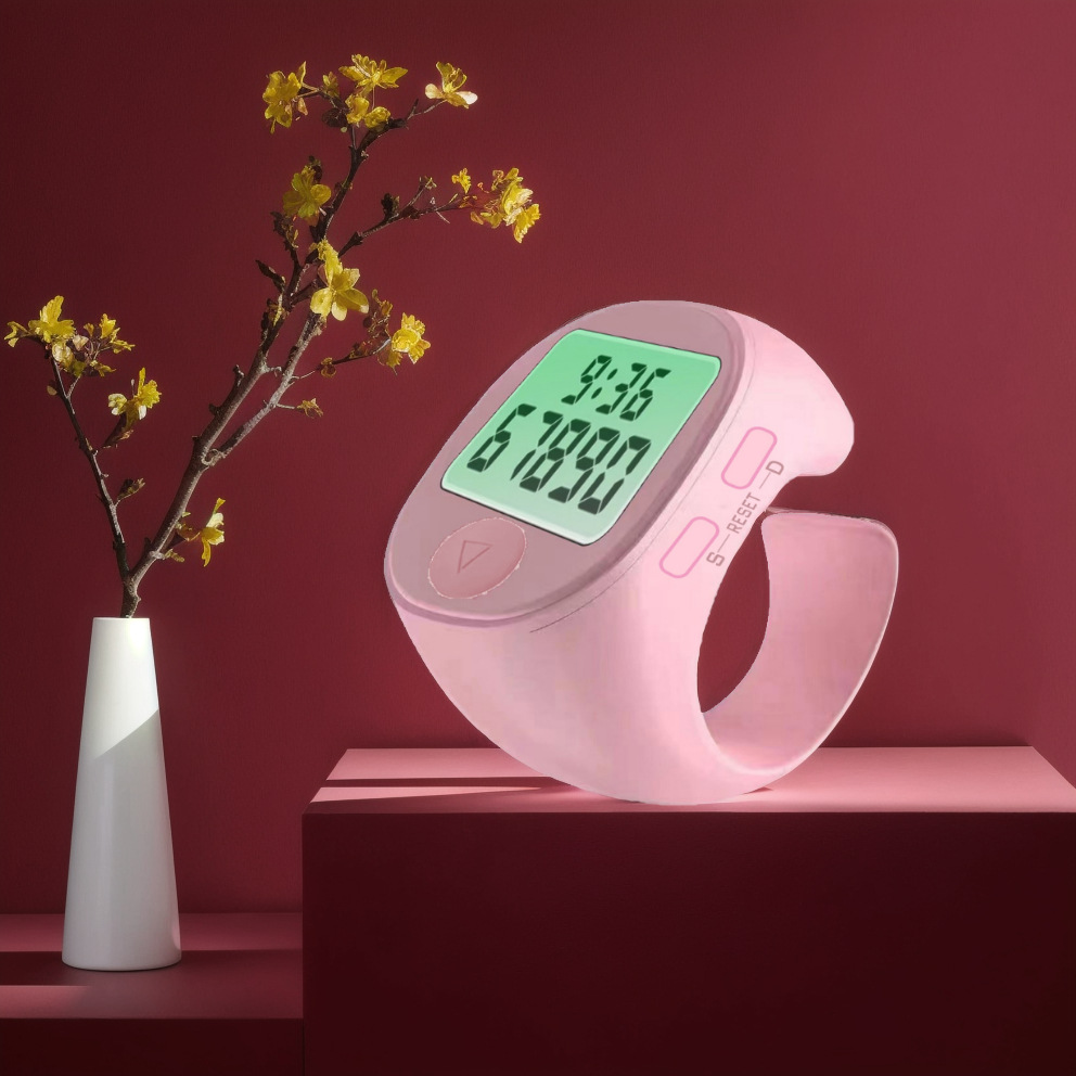 Finger silent counter clock with LED light, counting the flow of people, silent ring counter gift box pic 3