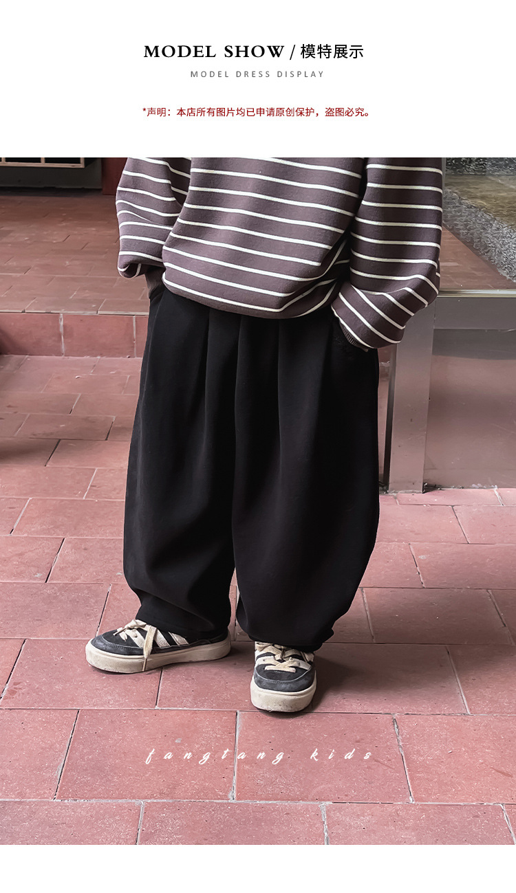 麦可希童装儿童裤子加绒2023秋冬新款韩版男童保暖加厚休闲裤冬装详情7