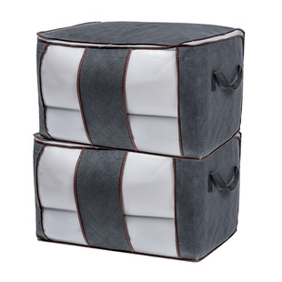 家用大容量衣服存储袋行李袋棉被收纳袋透明窗加厚款无纺布收纳箱详情3