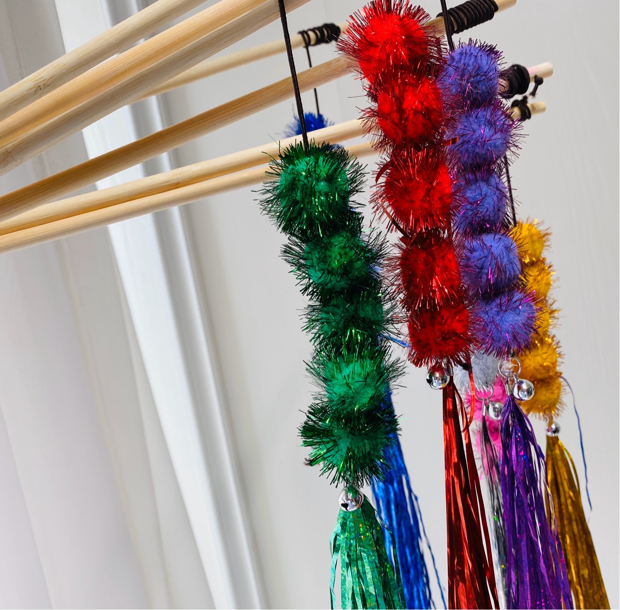 木杆逗猫杆 现货批发逗猫棒 金葱毛球玩具 宠物用品雨丝猫猫用品详情16