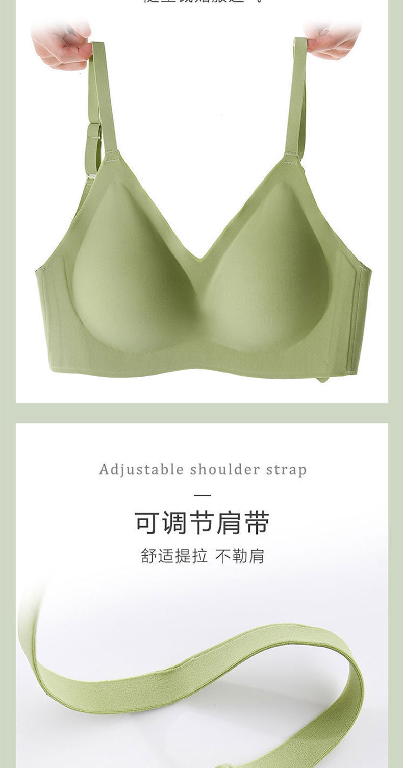 Spring and summer new one-piece seamless lingerie for women, breathable, lace-tightening, small breast, gathering latex, no underwire bra pic 19