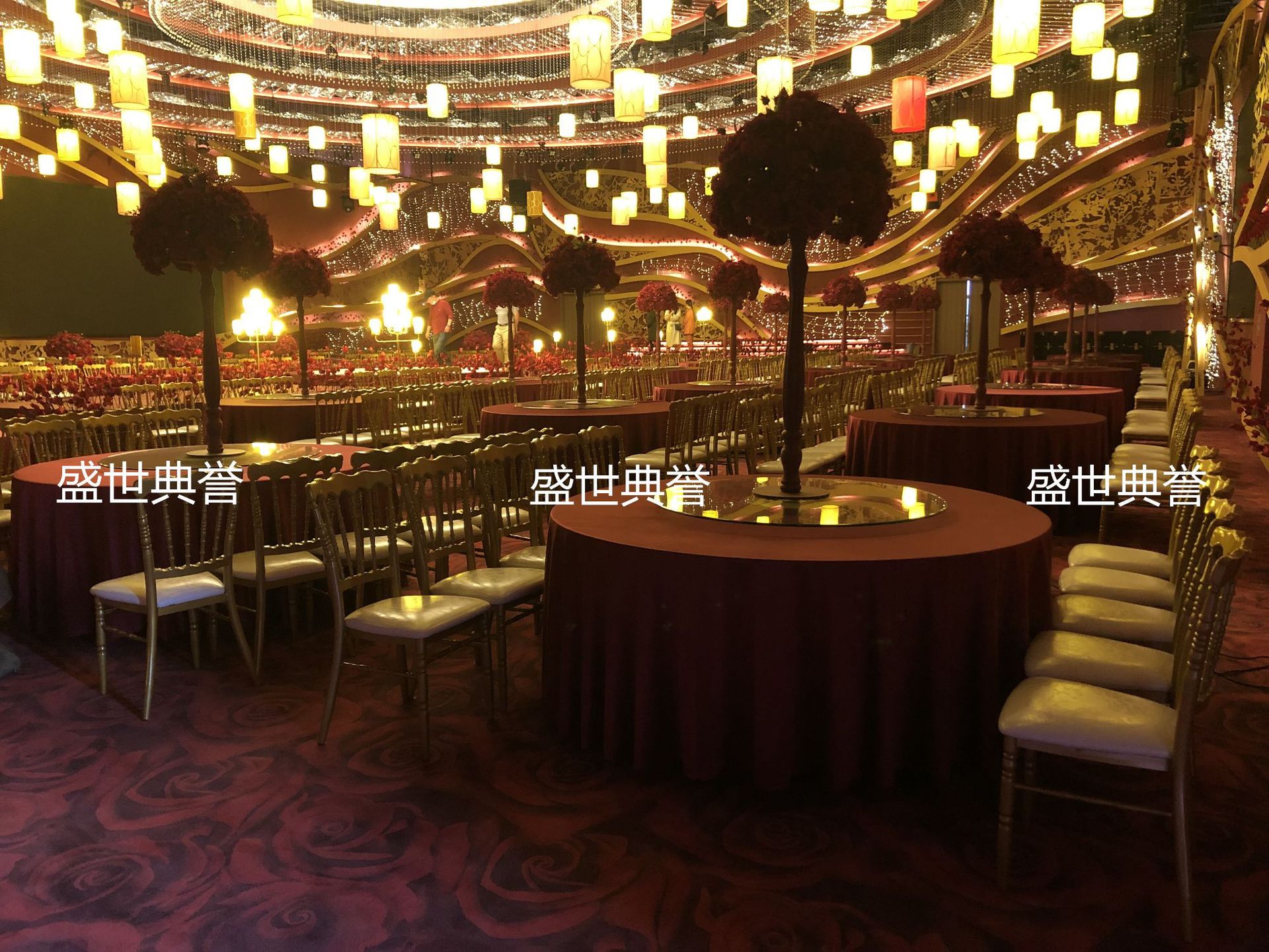Ningbo star hotel banquet hall dining tables and chairs, banquet center catering furniture, theme wedding bamboo joint chairs, castle chairs pic 9