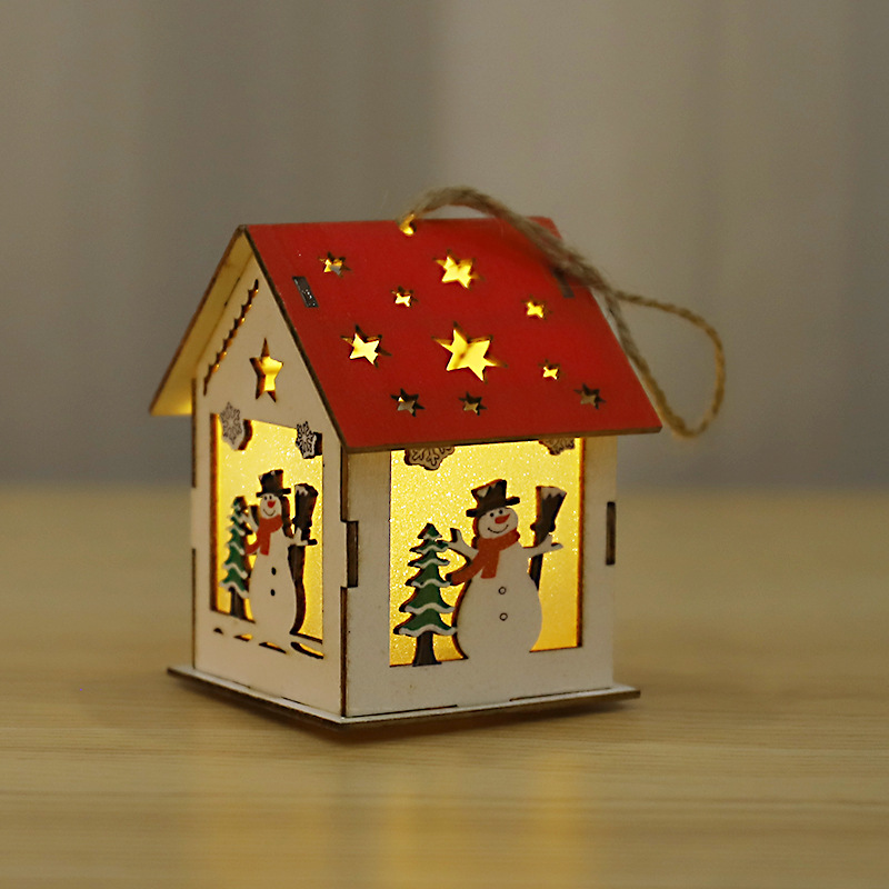 圣诞老人发光雪房子小木屋客厅装饰圣诞装饰挂饰diy礼物橱窗摆件详情10