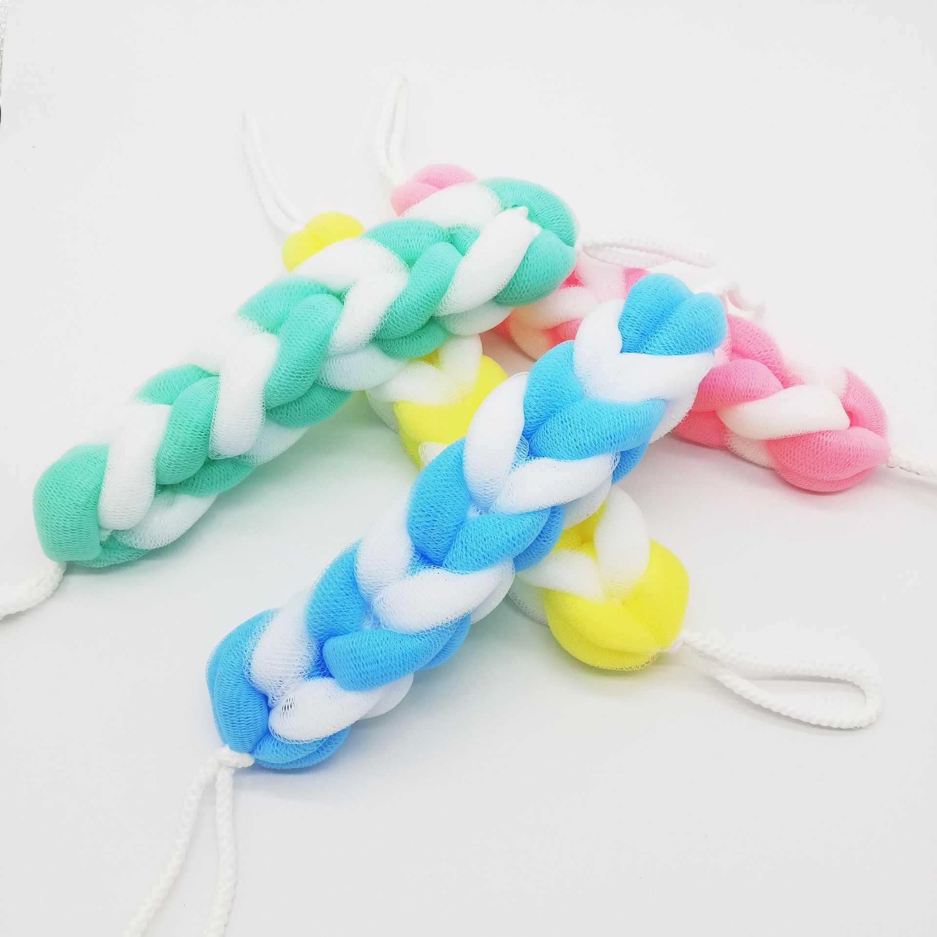Long strip net bubble bath scrubbing towel, hand-held back-pulling strip bath bar, double-sided bath ball wipe manufacturer wholesale pic 1