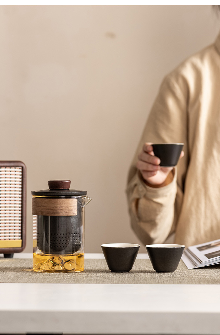 高档旅行茶具套装便携防烫手抓玻璃茶壶快客杯功夫伴手礼商务礼品详情15