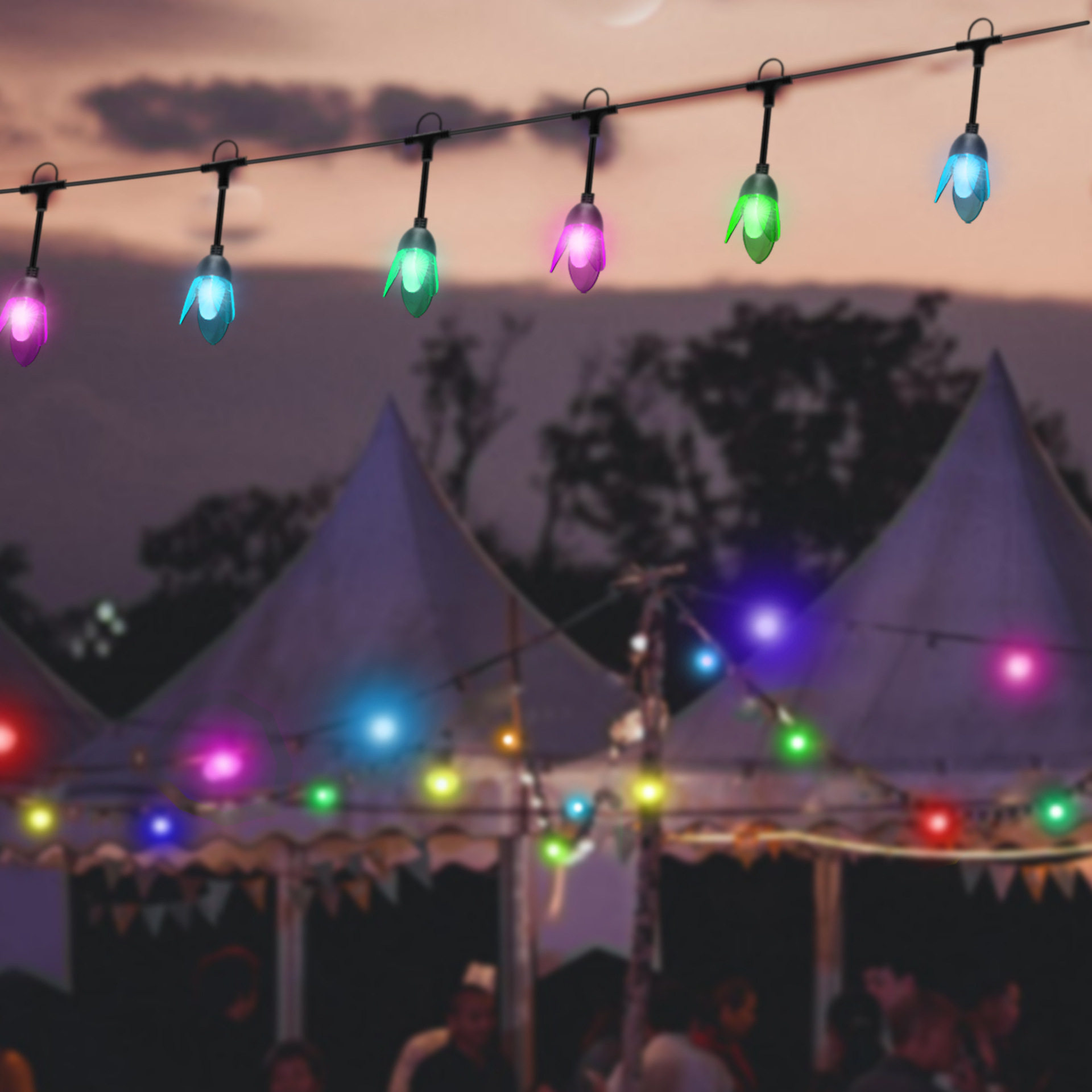 RGB color fantasma LED light string 5V control remoto APP de control de la decoración de las vacaciones de navidad LED light string gran cantidad de superior pic 6