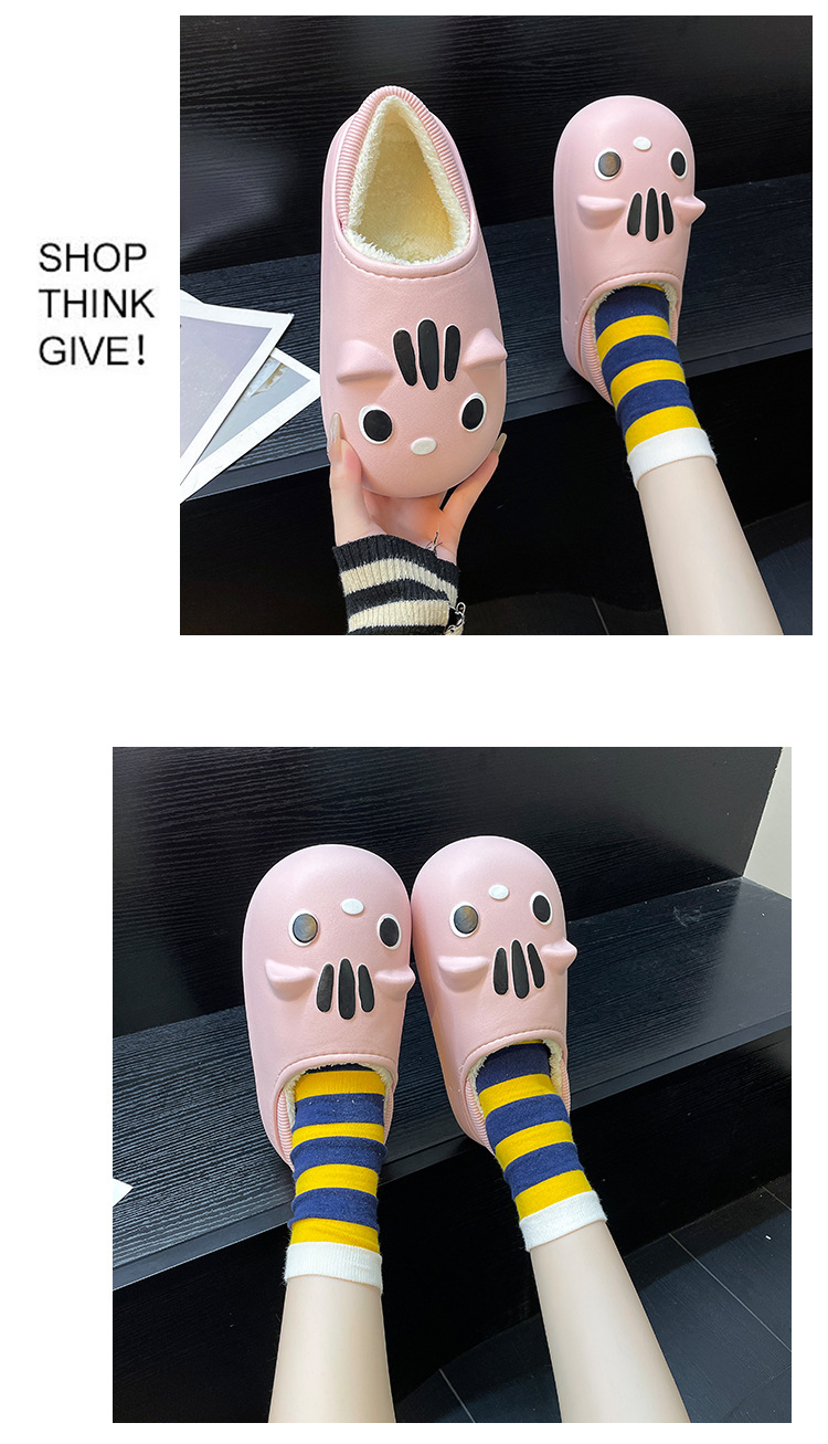 防水棉拖鞋女冬季家居室内防滑毛拖加绒拖鞋包跟厚底棉鞋男士批发详情21