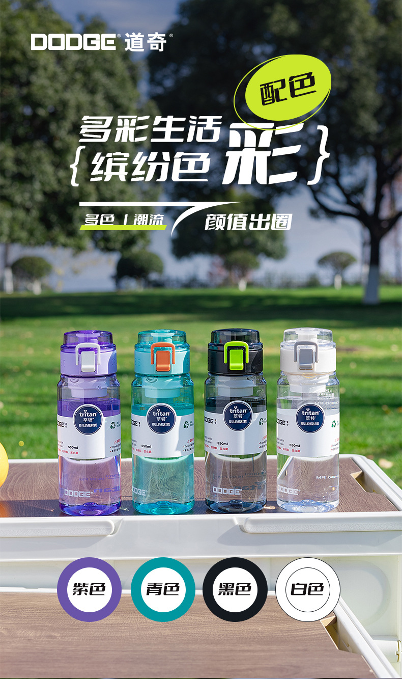 希乐道奇大容量新款塑料杯 运动户外健身学生太空杯 便携手提水杯详情10