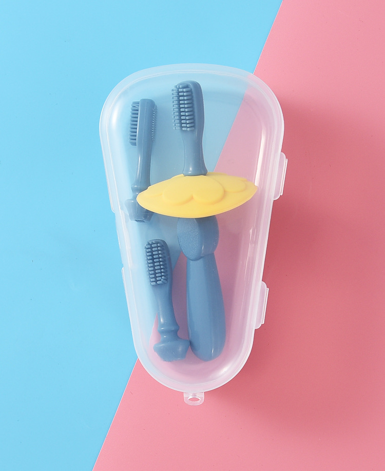 Cepillo de dientes para bebés 0-1-2-3 años protector de silicona cepillo de dientes de entrenamiento para bebés goma dental para niños cepillo de dientes de leche cabeza reemplazable pic 12