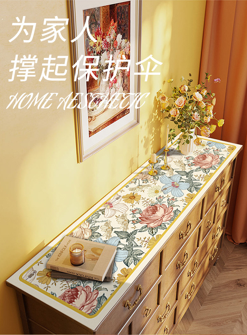 鞋柜防水防油桌垫盖布玄关餐边柜垫台面长方形免洗桌布电视柜垫子详情2