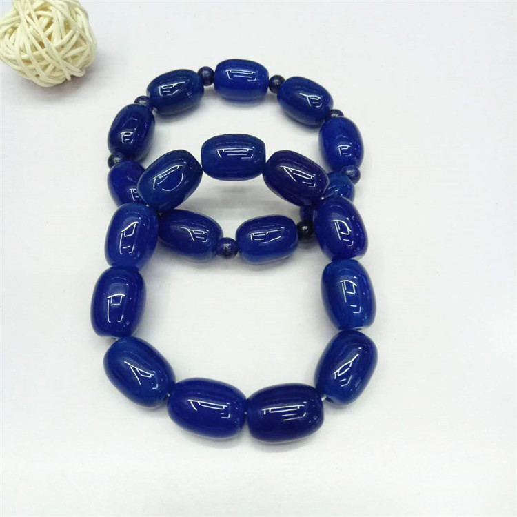 The new popular jewelry, natural blue agate bucket bead bracelet, DIY drum bead and natural stone bracelet, is selling well pic 10
