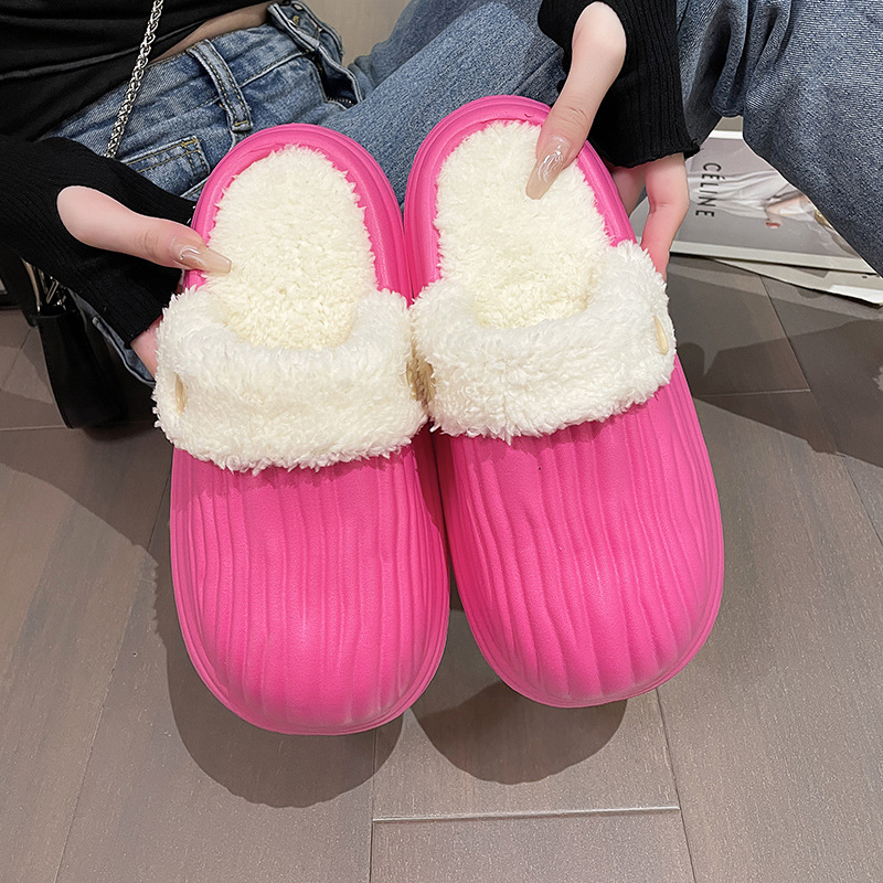 跨境批发现货棉拖鞋女秋冬季家居室内保暖厚底冬天防水毛绒棉鞋男详情8