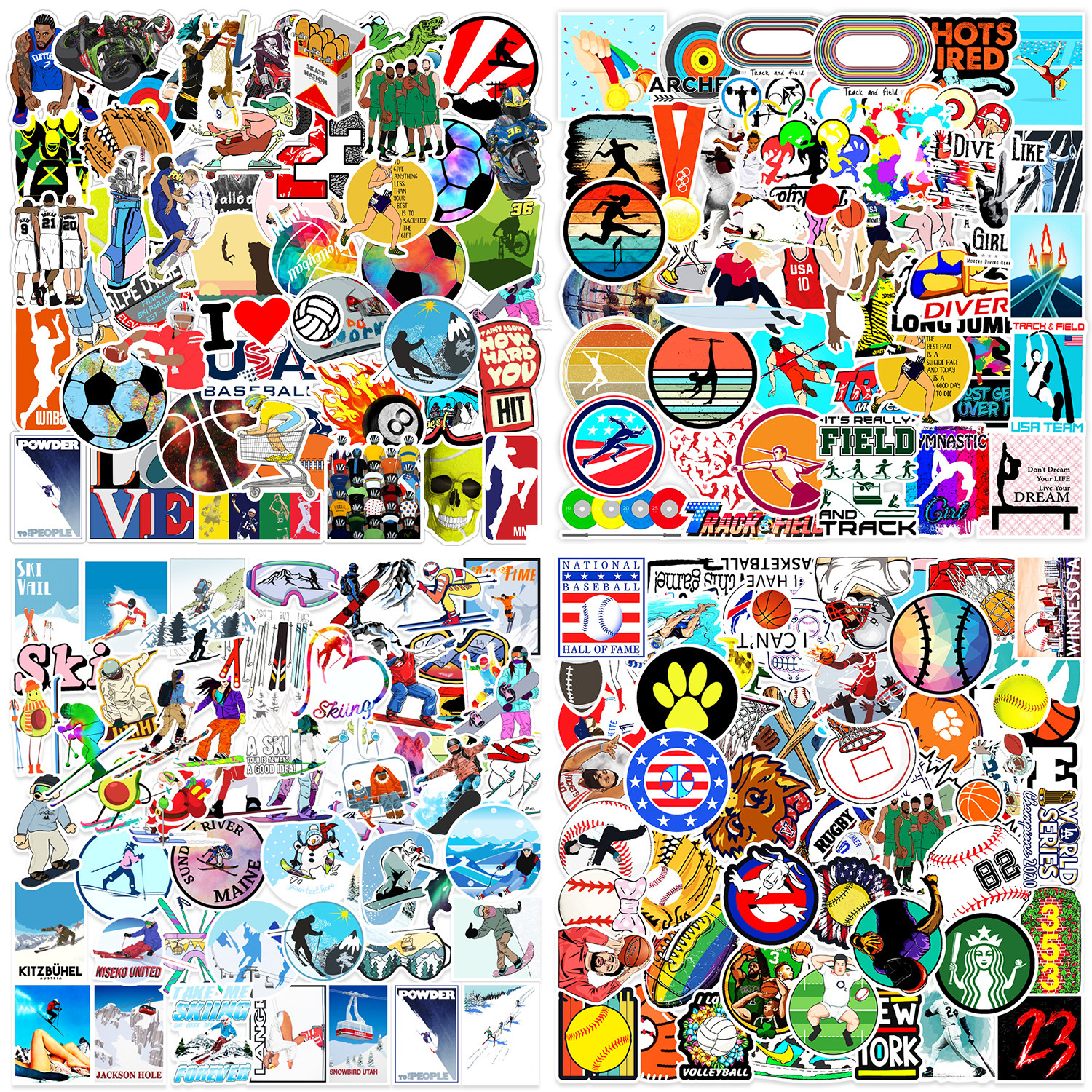 100张不重复骷髅涂鸦贴纸自行车手机机车头盔装饰贴纸批发详情13