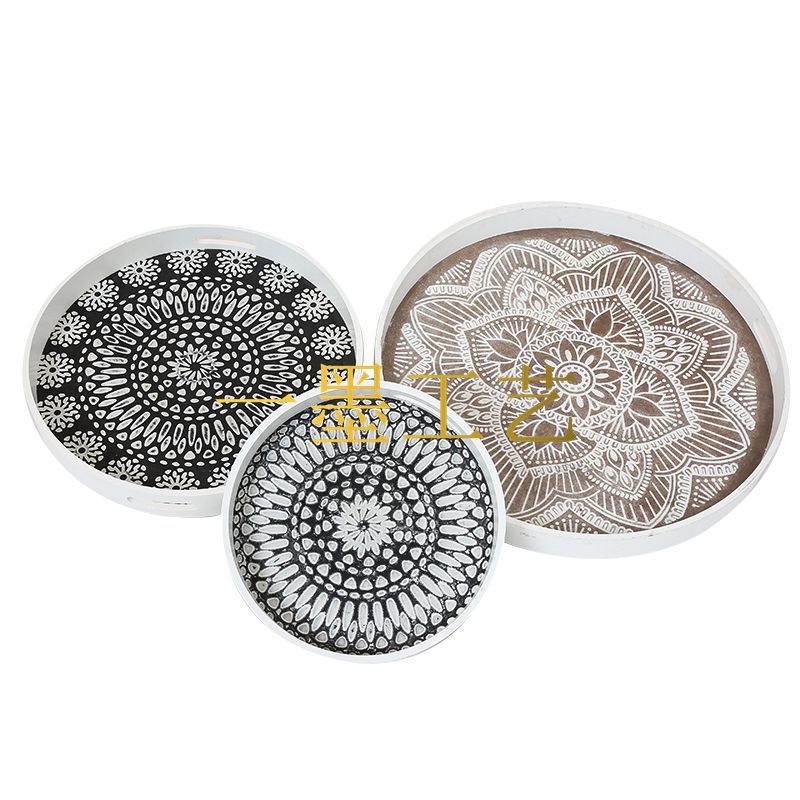 Easy to disassemble and assemble printed face tea table set, balcony table, casual round table, creative and popular milk tea shop small tea table pic 1