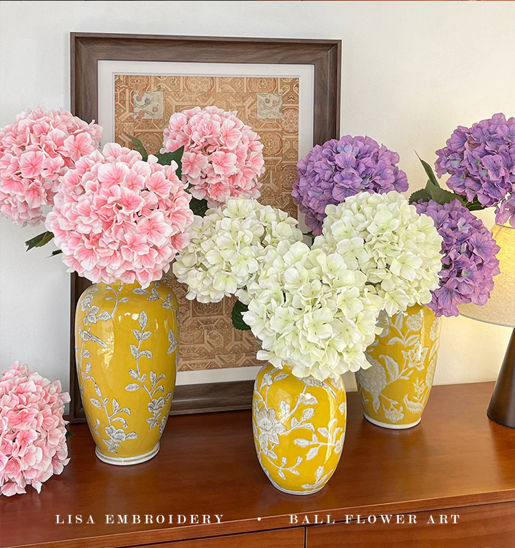 3D打印144片3叶仿真丽莎绣球花假花餐桌花摆花婚礼布置DIY花材详情23