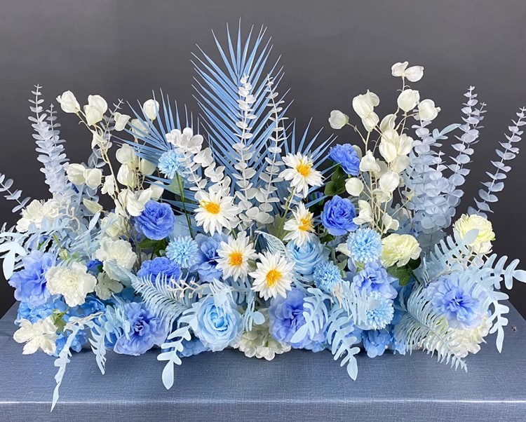 新款婚礼装饰婚庆花艺仿真花吊顶假花塑料花地排花引路T台插花详情11