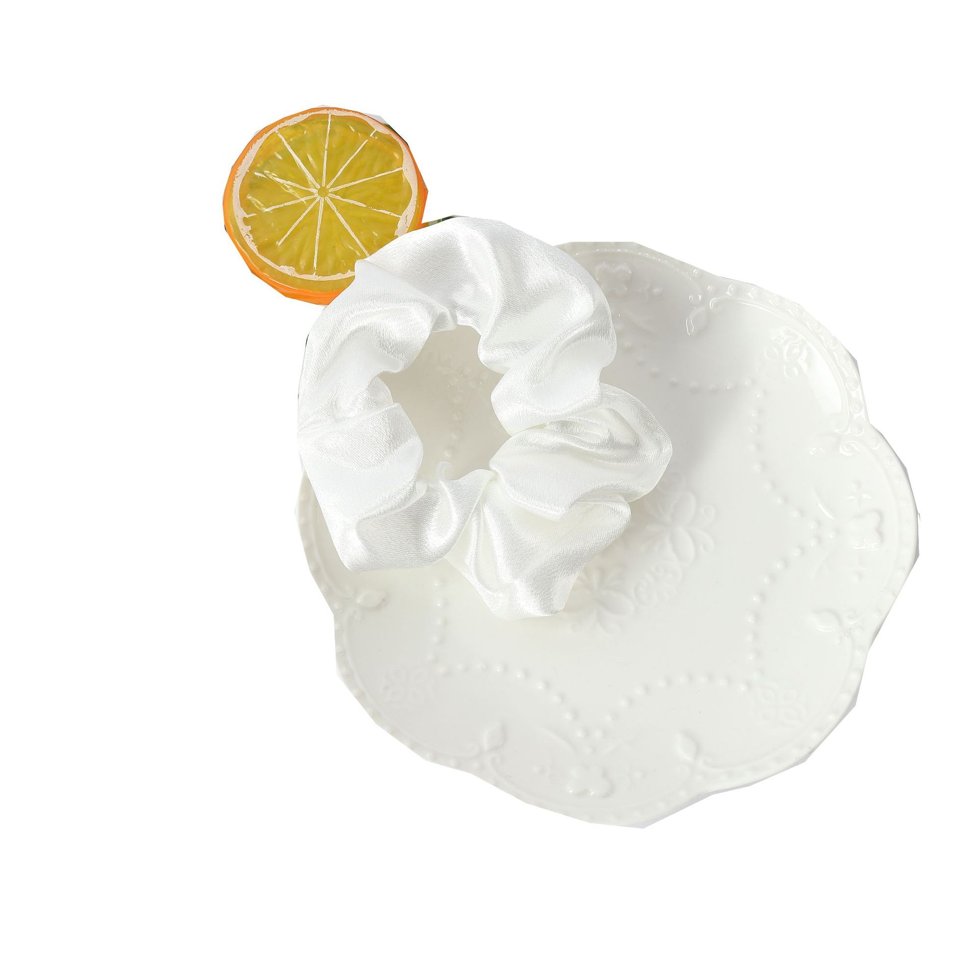 Cross-border solid-color crystal satin hair tie, elegant headwear, simple hair tie, hair accessory, small hair band, large fat intestine hair band pic 27