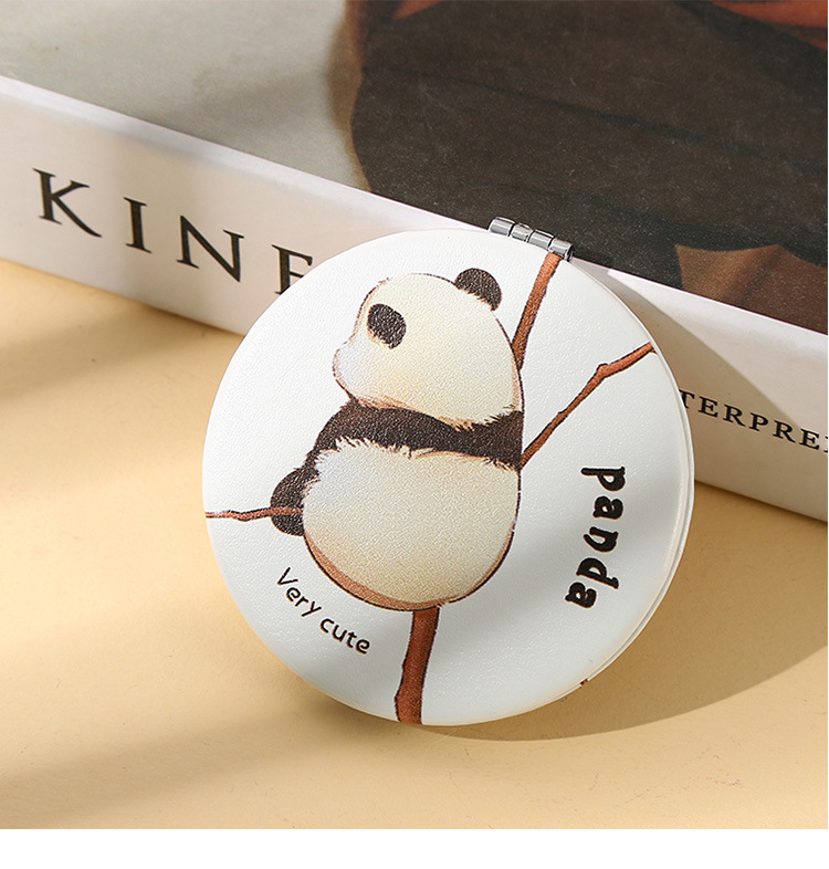 卡通PU双面镜圆形迷你镜子化妆镜随身包包便携学生女折叠小镜子详情10