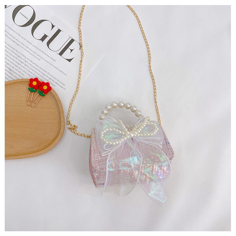 可爱女童斜挎包小香风时尚儿童手提斜背包包公主淑女珍珠包单肩包详情113