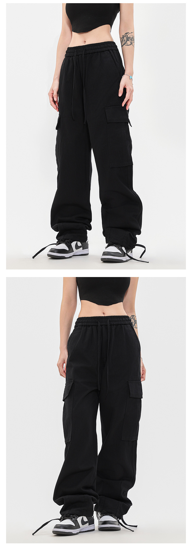 OREETA丨vintage直筒工装裤女可调节日系工装裤潮牌阔腿工装裤男详情29