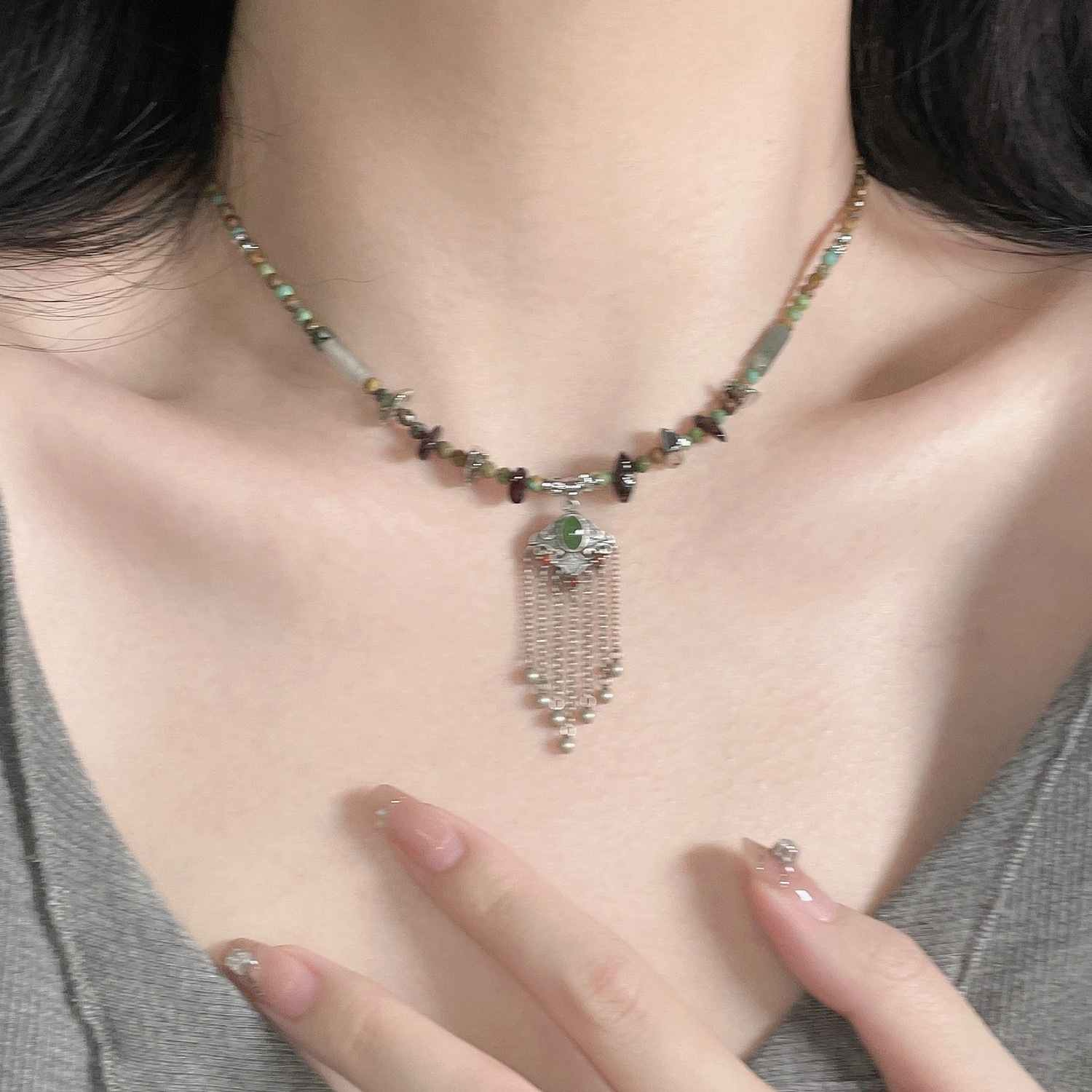 新中式复古民族风编织陶瓷蝴蝶手链女国风元素文艺手绳百搭饰品潮详情3