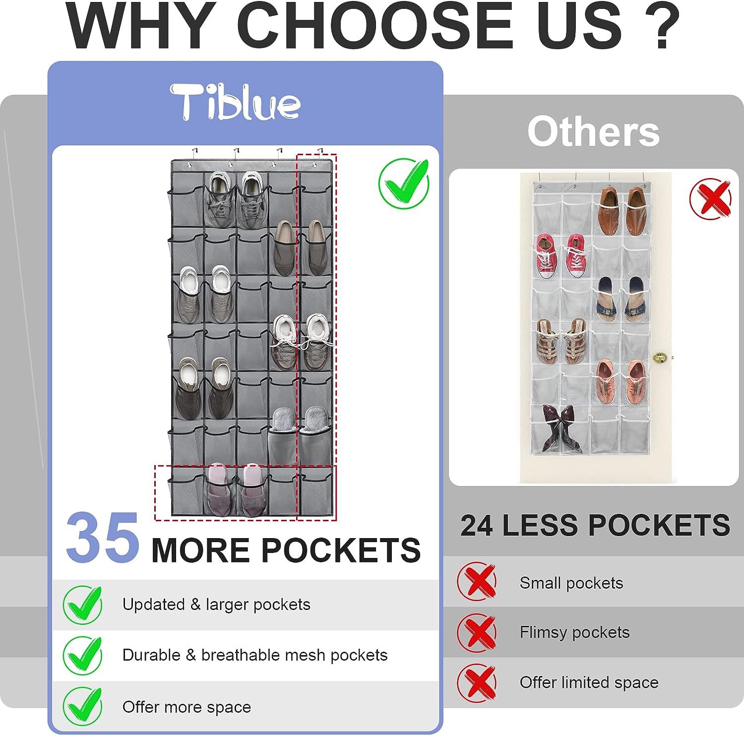 跨境热卖24格门后挂袋储物袋收纳袋鞋子收纳袋多层网格收纳挂袋详情33