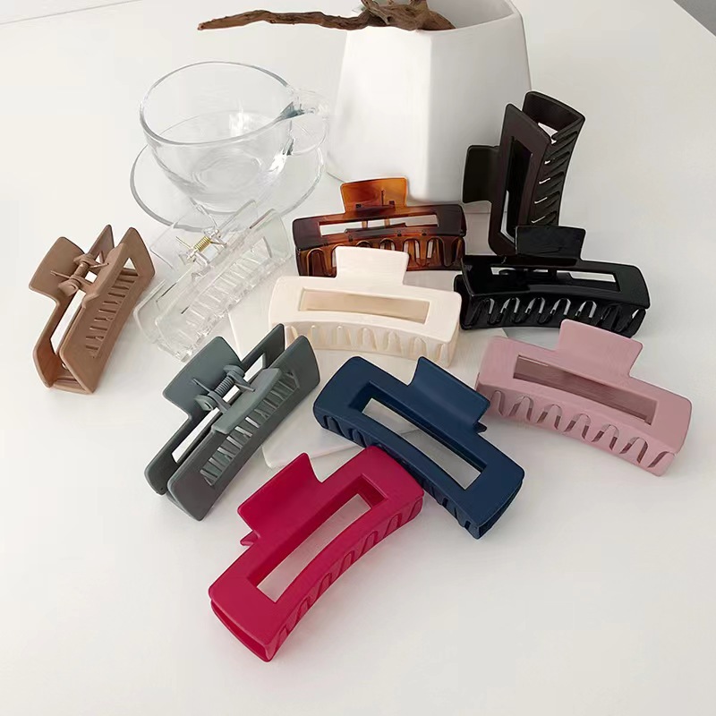 夏季超大号抓夹女糖果色13cm方形发夹后脑勺发量多鲨鱼夹头饰批发详情3