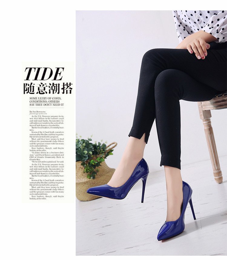 高跟鞋女2021新款女鞋春季欧美风尖头浅口单鞋女式细跟漆皮时装鞋详情28