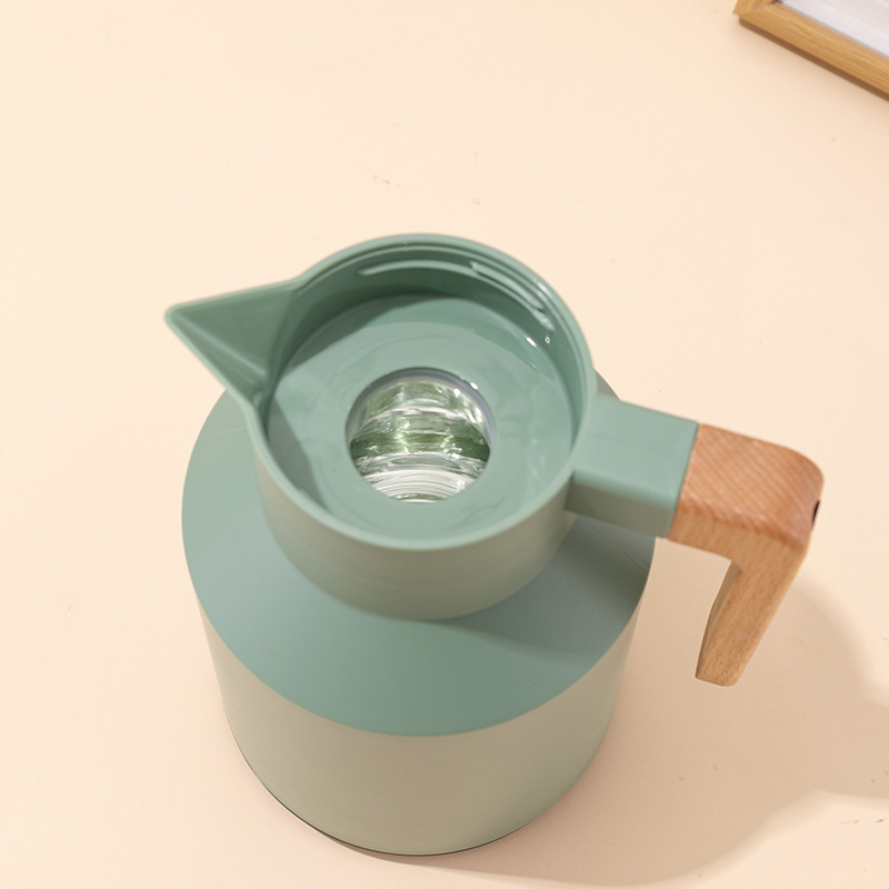 Nordic water thermos, large capacity coffee pot, 1L thermos water bottle, household thermos, glass inner liner, hot water bottle, open pic 12