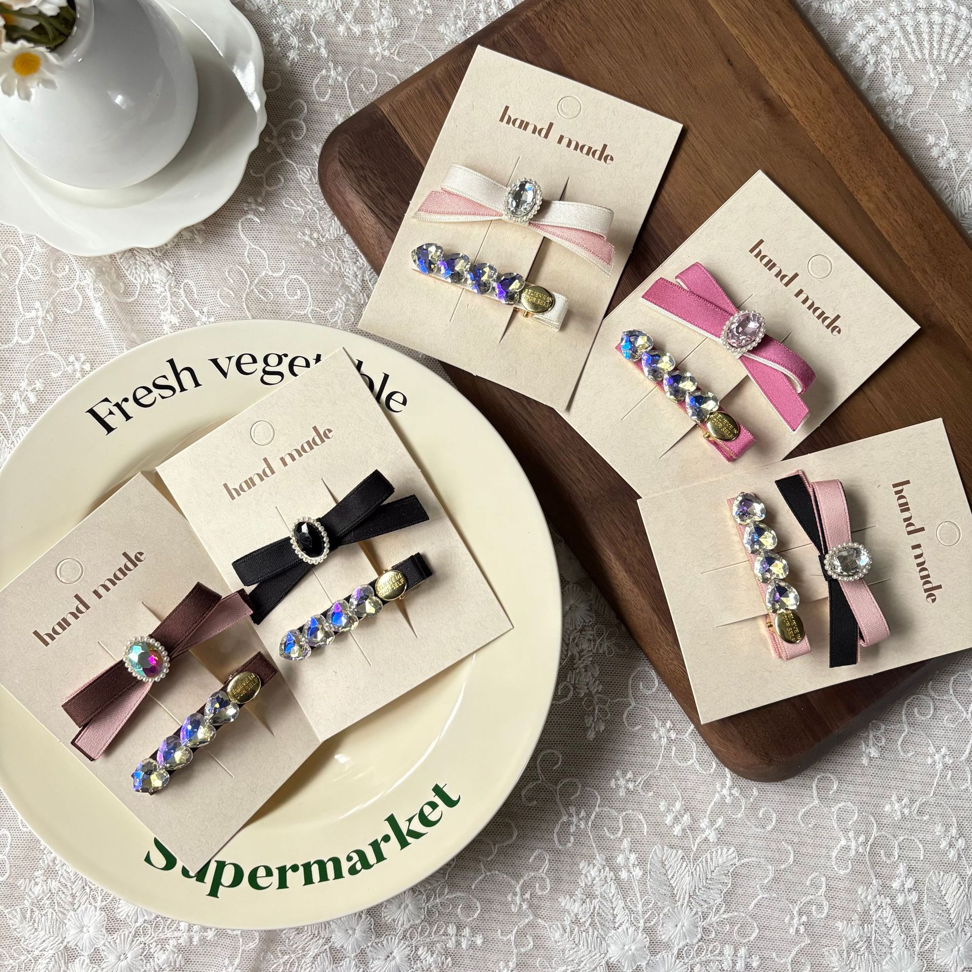 Spring new solid-color satin hair band for women, high head pressure headband, high-end and light luxury hair tie and hairpin headwear pic 7