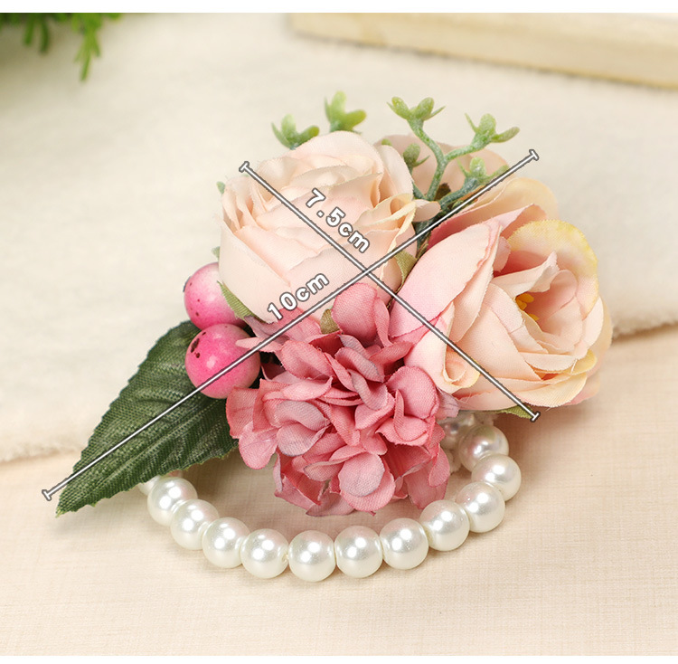 Wedding products: Super fairy-like Korean-style bride wrist flowers, bridesmaid sister groups, simulated flower wristbands, wholesale wedding supplies pic 3