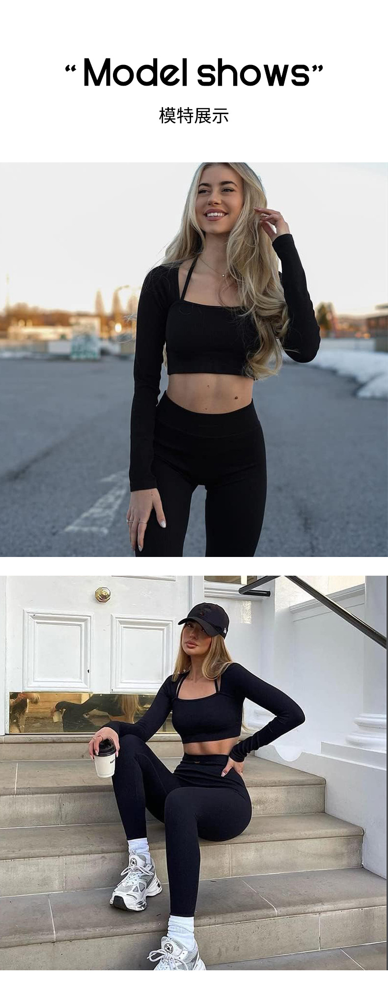 螺纹运动紧身裤长裤无缝跨境欧美瑜伽裤高腰健身裤瑜伽服leggings详情12