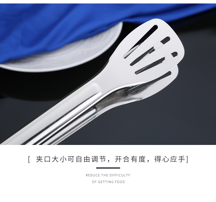 Stainless steel tongs, three-wire food tongs, multi-functional barbecue tongs, fried fish tongs, bread tongs, food tongs, barbecue tongs, kitchenware, kitchen tools, baking utensils, buffet tongs pic 7