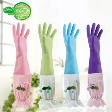 家务清洁厨房洗碗手套 可印刷图案洗衣服女防水塑胶胶皮橡胶手套详情10