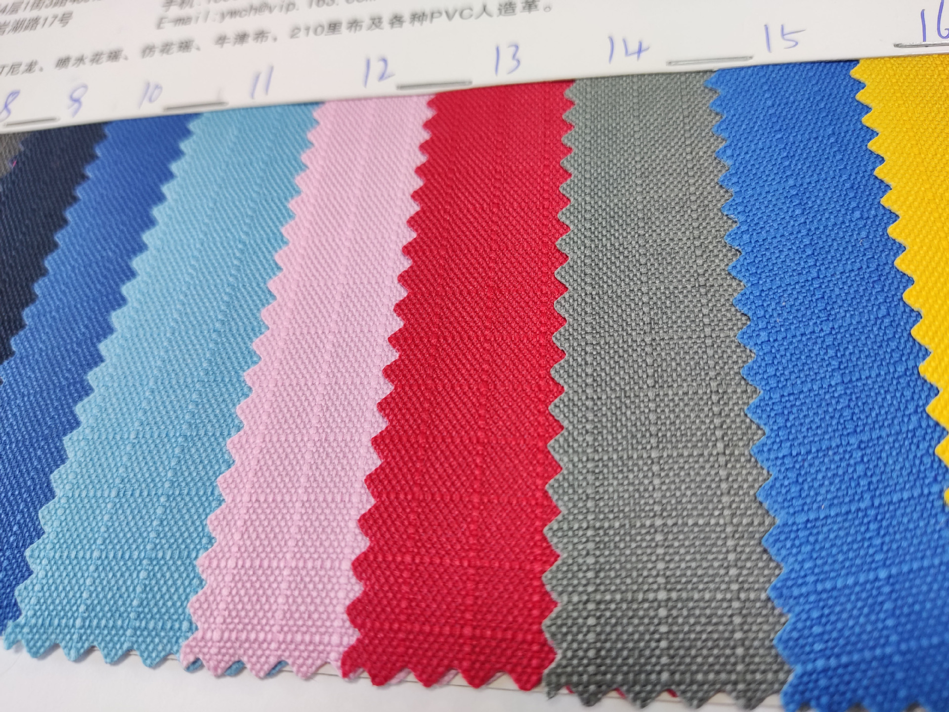 600D five-inch pvc grid fabric coated Oxford cloth calendered bag fabric pic 5