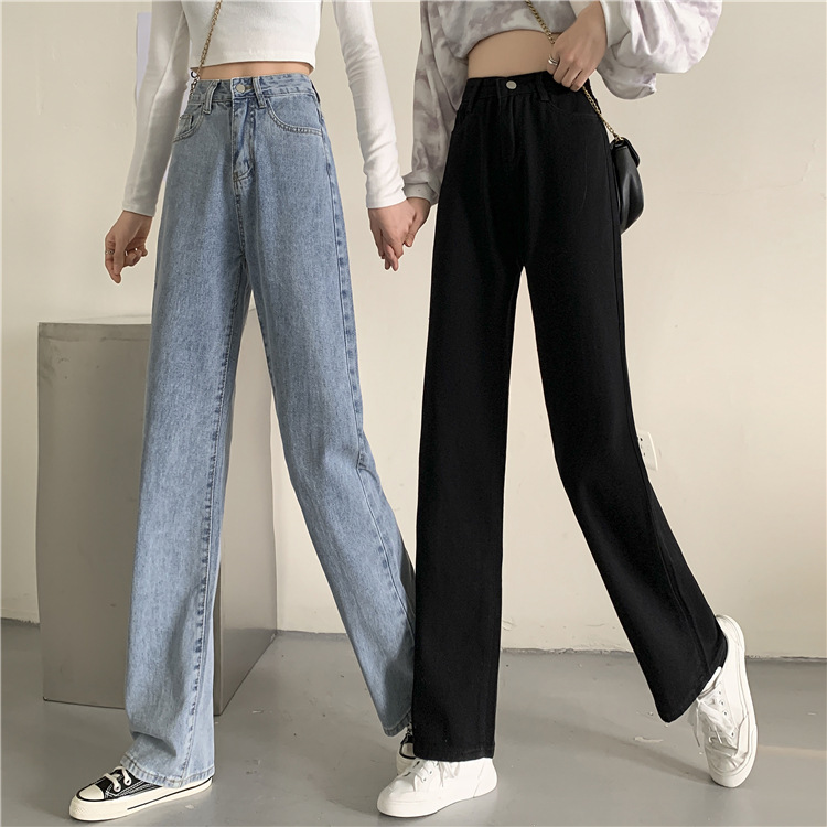Spring 2021 new loose jeans for petite women, high-waisted and slimming, wide-leg and straight-leg pants, trendy on Instagram pic 8