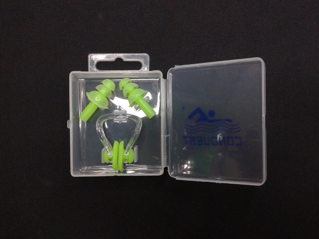 厂家大量供应搏路 conquest 高档柔软防水硅胶鼻夹耳塞 游泳配件详情9